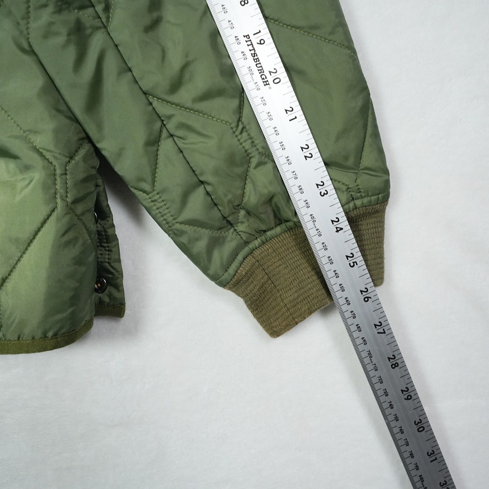 J.Crew Mens Olive Green Quilted Bomber Jacket XL Military Style Onion Quilt - Picture 7 of 9